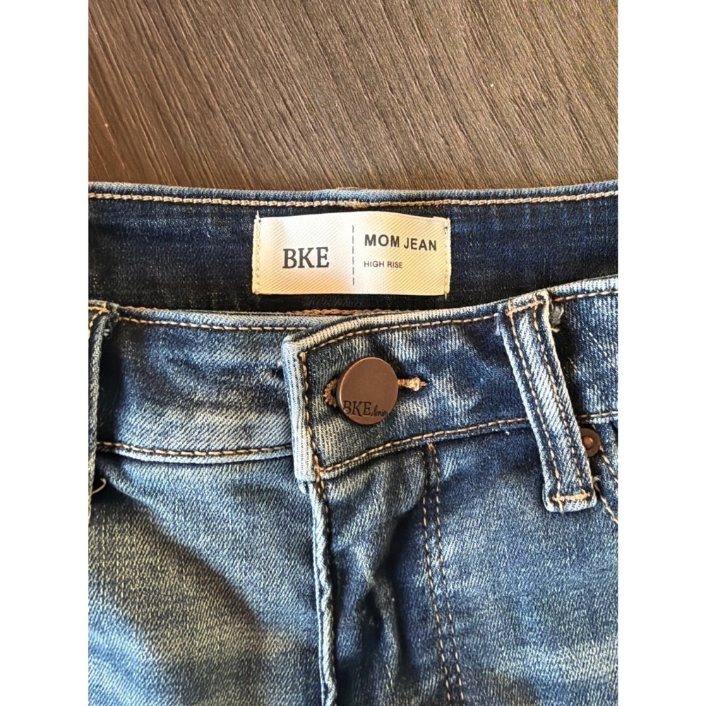 BKE Mom Jeans Womens 26 High Rise Distressed Ripped Denim Medium Wash - Picture 3 of 7